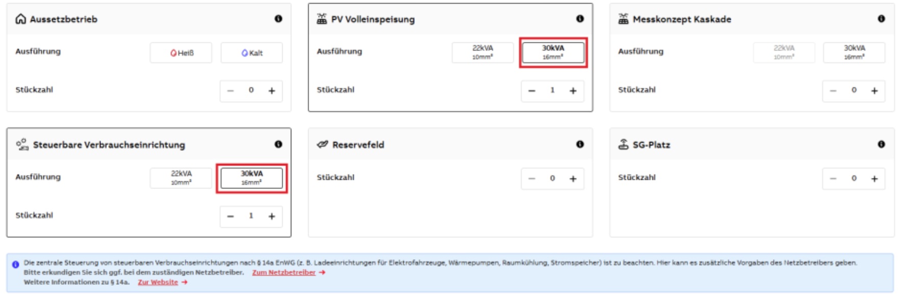 16mm² Zähler im EasyPro ComfortPlaner