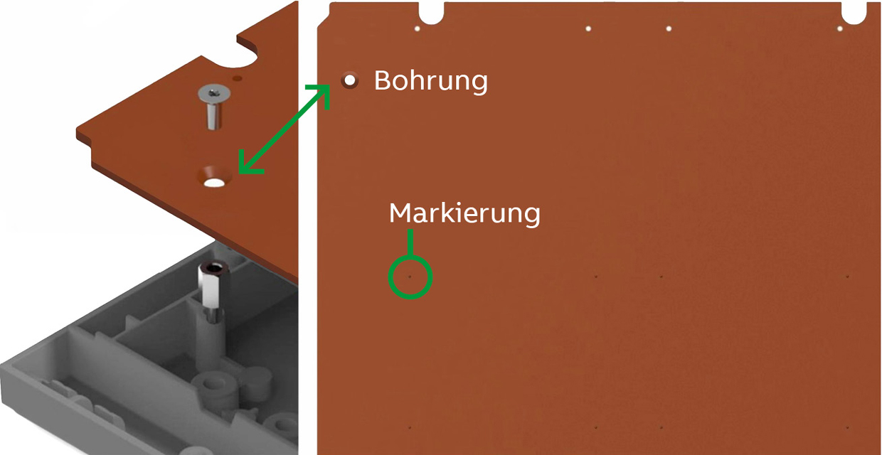 Montageplatte Bohrungen