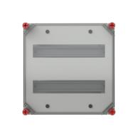 VB33HT-D2 RE-Gehäuse 320x320 2R a14TE Normfeldgehäuse 28TE mit transp. Deckel alle Seiten offen