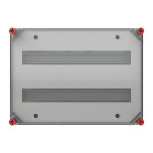 VB43HT-D2 RE-Gehäuse 320x440 2R a20TE Normfeldgehäuse 40TE mit transp. Deckel alle Seiten offen