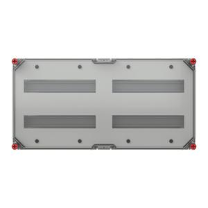 VB63HT-D22 RE-Gehäuse 640x320 2x2R a14TE Normfeldgehäuse 56TE mit transp. Deckel alle Seiten offen