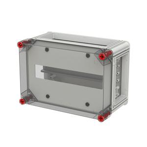 VB32HT-D RE-Gehäuse 220x320 1R 14TE Normfeldgehäuse 14TE mit transp. Deckel alle Seiten offen