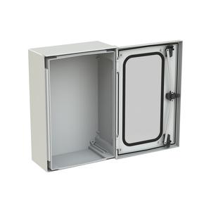 PA641 Schrank mit Fenster 615x415x230 DB ARIA, Doppelbart 3mm, 3-Punktschließung IP54, IK07